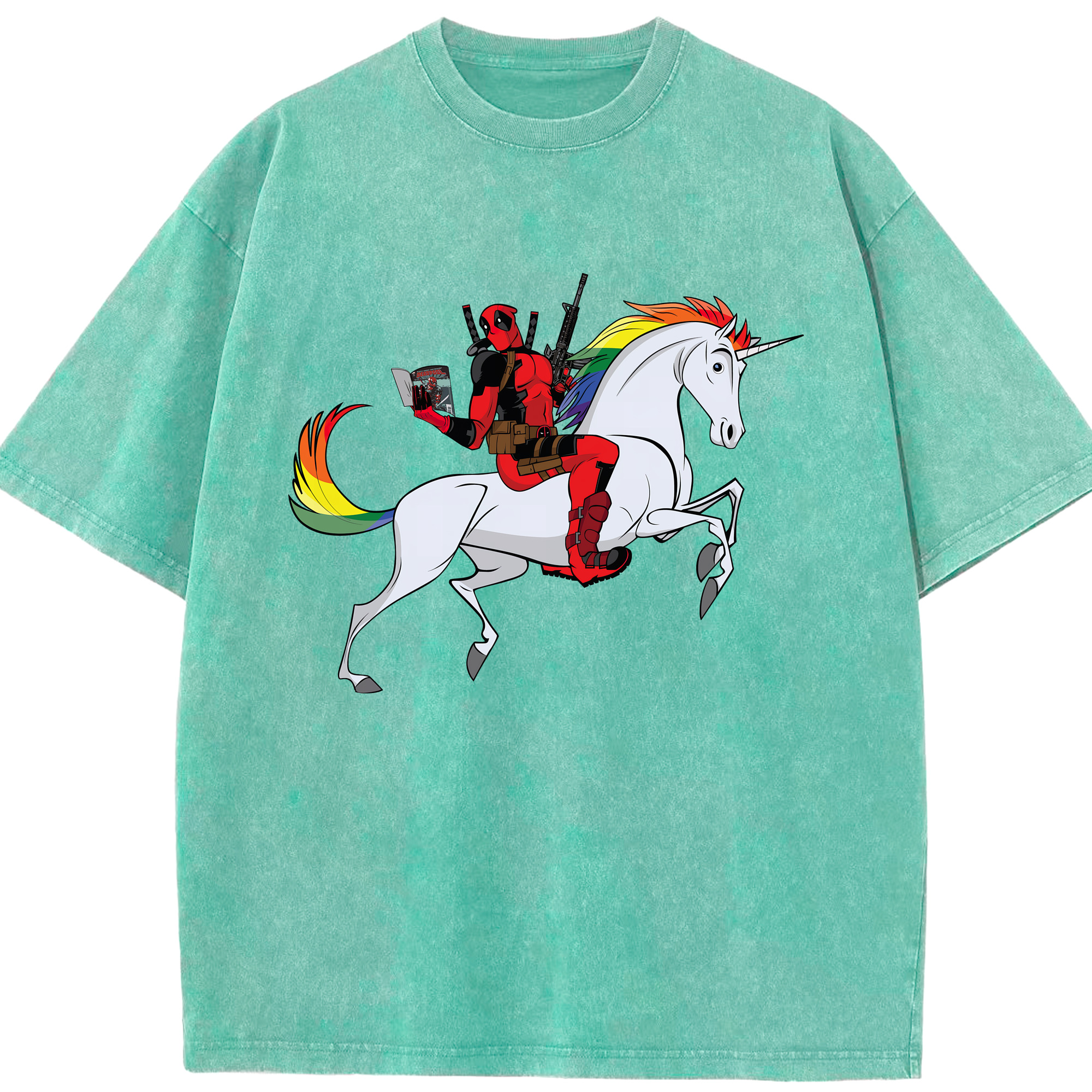 （画像用） Deadpool デッドプール 綿100% ヴィンテージ風 半袖Tシャツ（フロントプリント）
